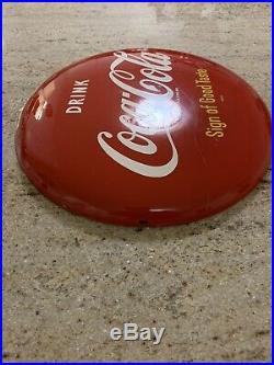 Vintage Am-60 Original 12 Coca-cola Button Sign Of Good Taste