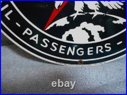 Vintage American Airlines Express Mail Advertising Sign Porcelain Metal Airplane