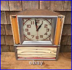 Vintage American Clock Light Up Advertising Diner Country Store Clock Menu Sign