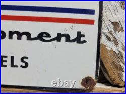 Vintage American Racing Equipment Porcelain Sign Sport Automobile Car Wheels USA