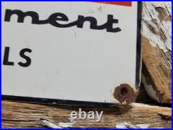 Vintage American Racing Equipment Porcelain Sign Sport Automobile Car Wheels USA
