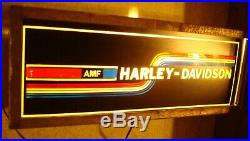 Vintage Amf Harley Davidson Motorcycle Lighted Sign