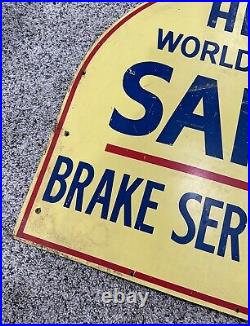 Vintage Ammco World Renowned Safety Brake Service Methos Sign Advertisement