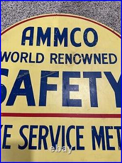 Vintage Ammco World Renowned Safety Brake Service Methos Sign Advertisement