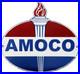 Vintage-Amoco-Gasoline-Porcelain-Sign-Service-Station-American-Oil-Torch-Gas-01-efl