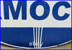 Vintage Amoco Gasoline Porcelain Sign Service Station American Oil Torch Gas