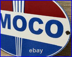 Vintage Amoco Gasoline Porcelain Sign Service Station American Oil Torch Gas