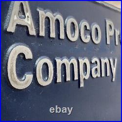 Vintage Amoco Oil Lease Sign Vintage Gas Embossed Metal Pump From Oil Well 30