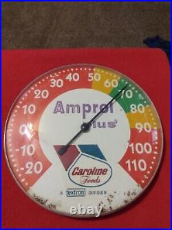 Vintage Amprol thermometer Sign advertising colorful Original Barn Find Man Cave