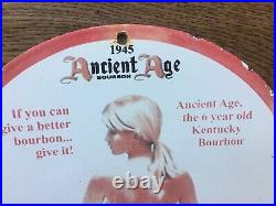 Vintage Ancient Age Kentucky Bourbon Porcelain Sign