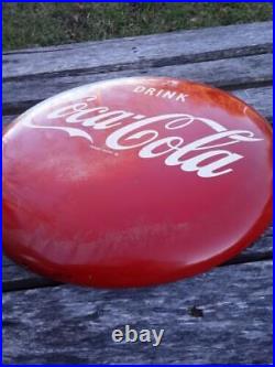 Vintage/Antique 16 Coca Cola Button Sign Coke Sign A-M 2-51