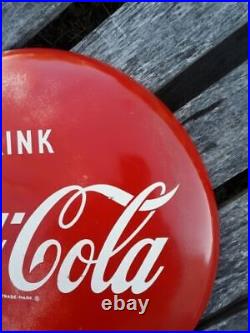 Vintage/Antique 16 Coca Cola Button Sign Coke Sign A-M 2-51