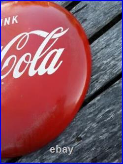 Vintage/Antique 16 Coca Cola Button Sign Coke Sign A-M 2-51