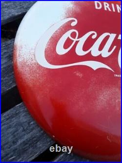 Vintage/Antique 16 Coca Cola Button Sign Coke Sign A-M 2-51