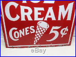 Vintage Antique Heavy Porcelain New Haven Dairy Ice Cream Sign