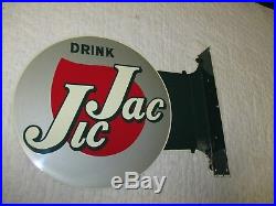 Vintage Antique JIC JAC Soda Flange Sign Non Porcelain Stout Sign CoMUST SEE