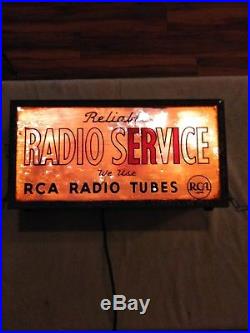 Vintage Antique Light Up RCA Radio Service Display Sign! TV radio advertising