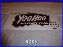 Vintage Antique Original Nos Yoohoo Chocolate Drink 20 Embossed Metal Soda Sign Vintage Antique Original Nos Yoohoo Chocolate Drink 20 Embossed Metal Soda Sign