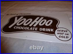 Vintage Antique Original Nos Yoohoo Chocolate Drink 20 Embossed Metal Soda Sign Vintage Antique Original Nos Yoohoo Chocolate Drink 20 Embossed Metal Soda Sign