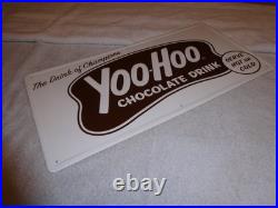 Vintage Antique Original Nos Yoohoo Chocolate Drink 20 Embossed Metal Soda Sign Vintage Antique Original Nos Yoohoo Chocolate Drink 20 Embossed Metal Soda Sign