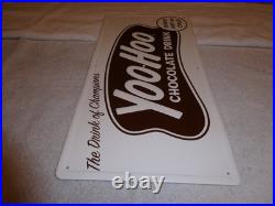 Vintage Antique Original Nos Yoohoo Chocolate Drink 20 Embossed Metal Soda Sign Vintage Antique Original Nos Yoohoo Chocolate Drink 20 Embossed Metal Soda Sign