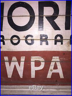 Vintage Antique Original Painted Advertising Folk Art Wpa Wood Trade Sign