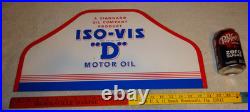 Vintage Antique Original Standard Iso = Vis D Motor Oil Metal Gasoline Rack Sign