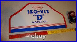 Vintage Antique Original Standard Iso = Vis D Motor Oil Metal Gasoline Rack Sign