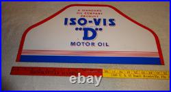 Vintage Antique Original Standard Iso = Vis D Motor Oil Metal Gasoline Rack Sign