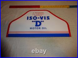 Vintage Antique Original Standard Iso = Vis D Motor Oil Metal Gasoline Rack Sign