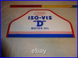 Vintage Antique Original Standard Iso = Vis D Motor Oil Metal Gasoline Rack Sign