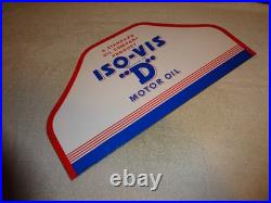 Vintage Antique Original Standard Iso = Vis D Motor Oil Metal Gasoline Rack Sign