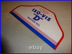 Vintage Antique Original Standard Iso = Vis D Motor Oil Metal Gasoline Rack Sign