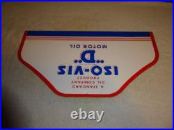 Vintage Antique Original Standard Iso = Vis D Motor Oil Metal Gasoline Rack Sign