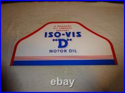 Vintage Antique Original Standard Iso = Vis D Motor Oil Metal Gasoline Rack Sign Vintage Antique Original Standard Iso = Vis D Motor Oil Metal Gasoline Rack Sign