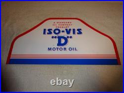 Vintage Antique Original Standard Iso = Vis D Motor Oil Metal Gasoline Rack Sign