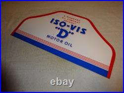 Vintage Antique Original Standard Iso = Vis D Motor Oil Metal Gasoline Rack Sign