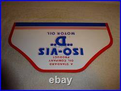 Vintage Antique Original Standard Iso = Vis D Motor Oil Metal Gasoline Rack Sign