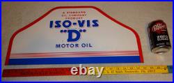 Vintage Antique Original Standard Iso = Vis D Motor Oil Metal Gasoline Rack Sign