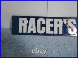 Vintage Antique Original Stp Racers Edge Metal Gasoline & Oil Advertising Sign