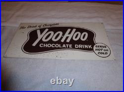 Vintage Antique Original Yoohoo Chocolate Drink 20 Embossed Metal Soda Sign #2