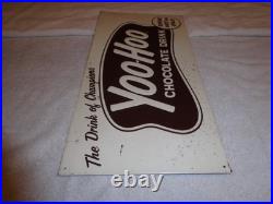 Vintage Antique Original Yoohoo Chocolate Drink 20 Embossed Metal Soda Sign #2