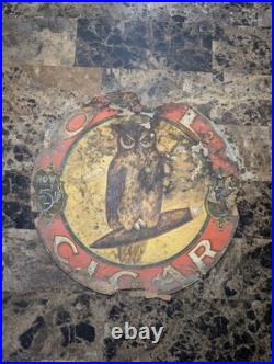 Vintage Antique Owl Cigar 5¢ Original Advertising Sign Vintage Antique Owl Cigar 5¢ Original Advertising Sign