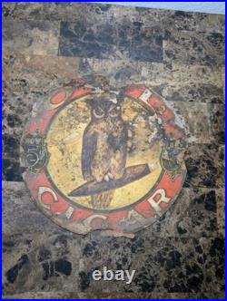 Vintage Antique Owl Cigar 5¢ Original Advertising Sign Vintage Antique Owl Cigar 5¢ Original Advertising Sign