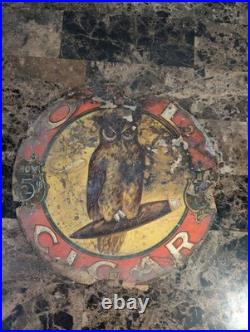 Vintage Antique Owl Cigar 5¢ Original Advertising Sign Vintage Antique Owl Cigar 5¢ Original Advertising Sign