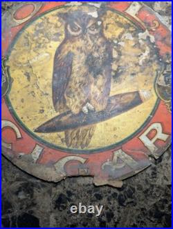 Vintage Antique Owl Cigar 5¢ Original Advertising Sign Vintage Antique Owl Cigar 5¢ Original Advertising Sign