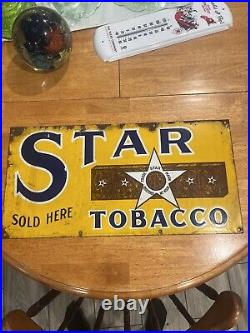 Vintage Antique Porcelain Metal Star Tobacco Cigarettes Advertising Sign Vintage Antique Porcelain Metal Star Tobacco Cigarettes Advertising Sign