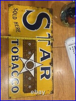 Vintage Antique Porcelain Metal Star Tobacco Cigarettes Advertising Sign Vintage Antique Porcelain Metal Star Tobacco Cigarettes Advertising Sign