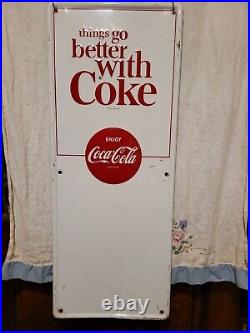 Vintage Antique Porcelain Sign Tin Coca-Cola EMBOSSED