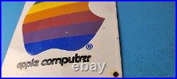 Vintage Apple Computer Porcelain Electronic General Store Gas Service Pump Sign